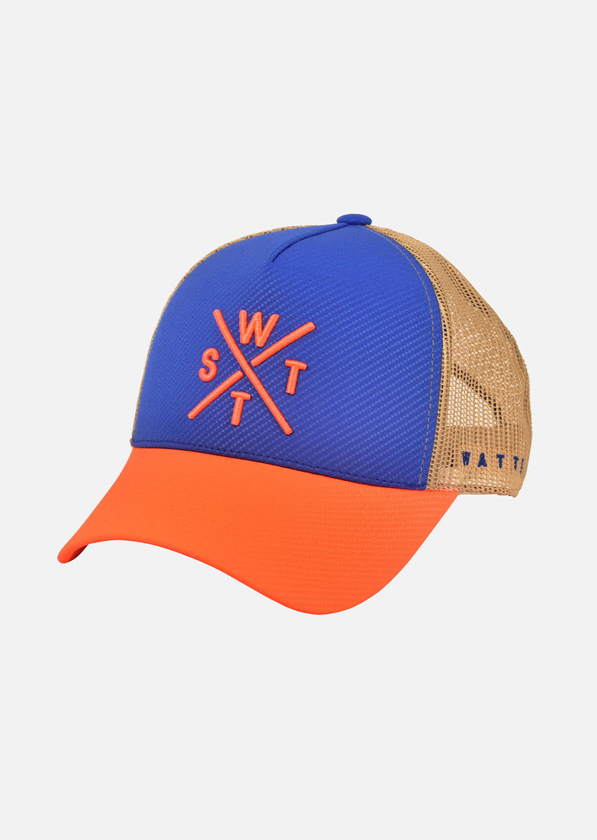 Tribe Cap Blue & Neon Orange WATTS Wattsteam