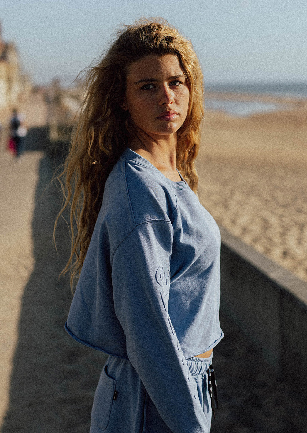 Avalon Crop Sweatshirt - Blaugrau