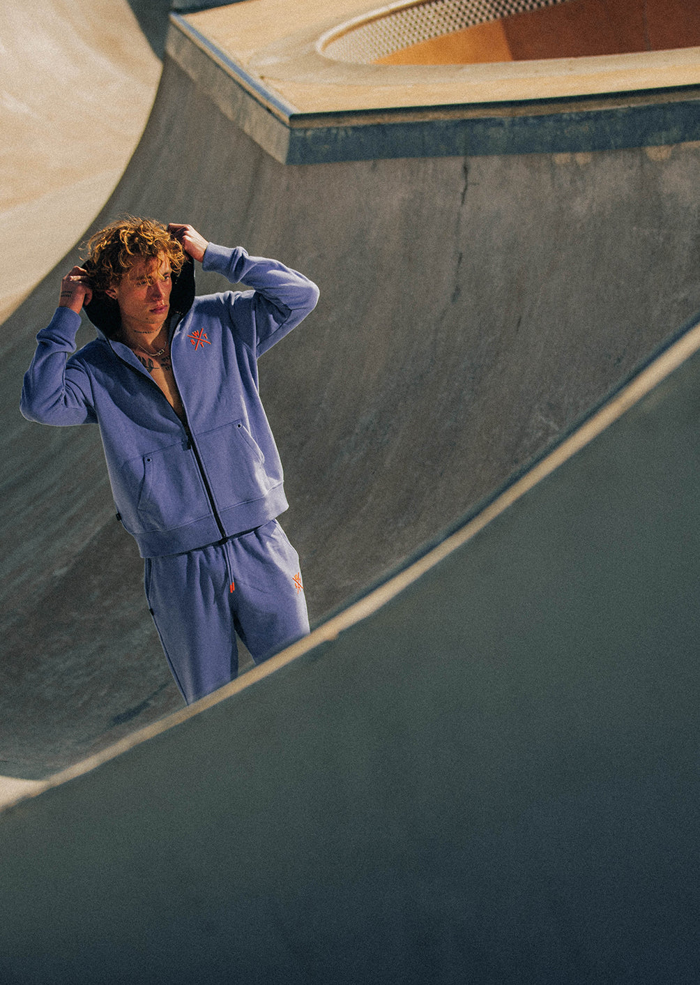 Sweat zip à capuche Blunt - Bleu Denim