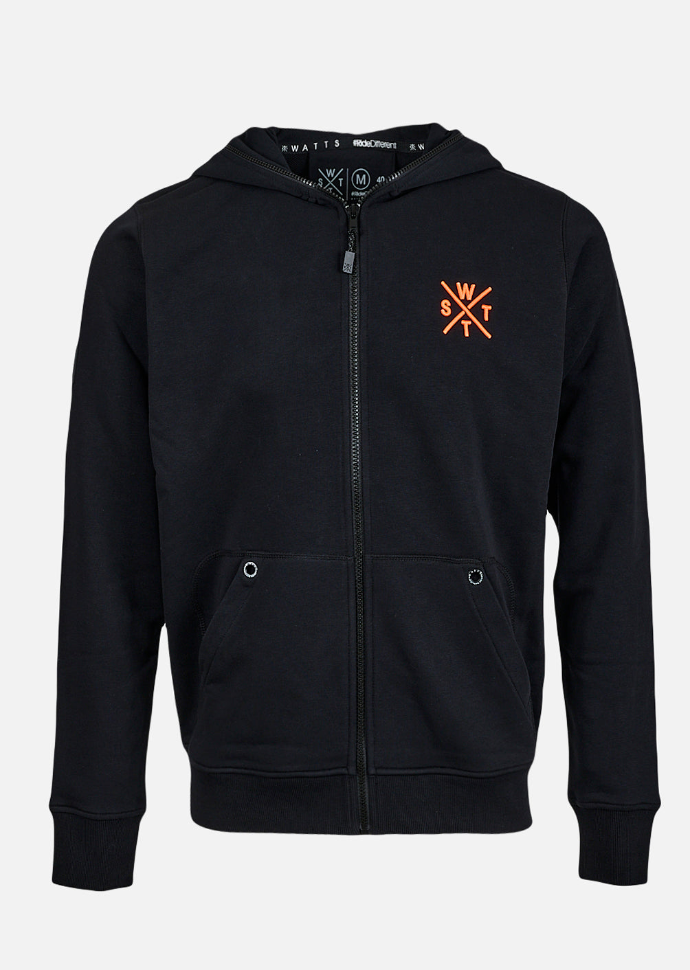 Sweat zip à capuche Blunt - Noir / Orange Fluo