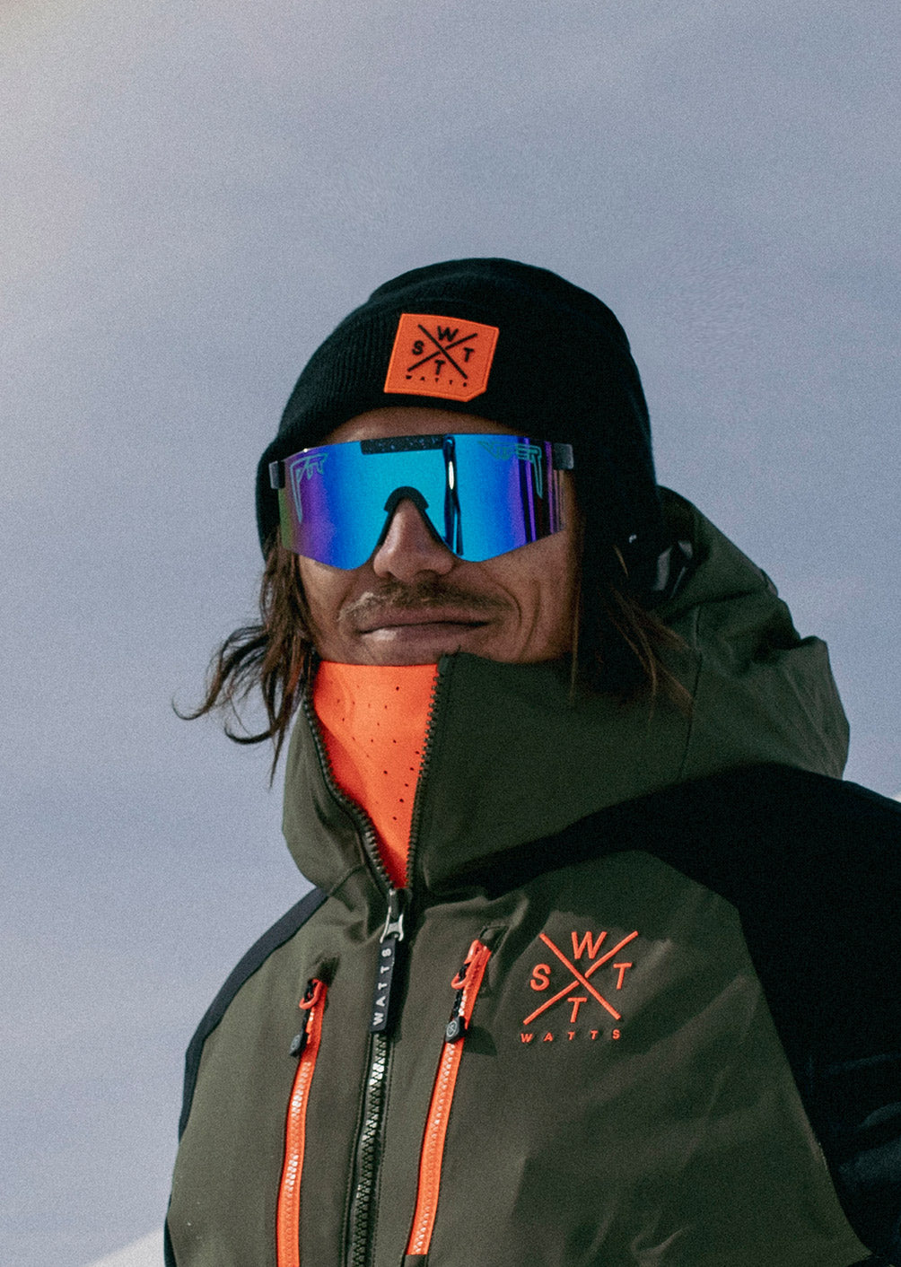 Detroit Beanie - Schwarz und Neonorange