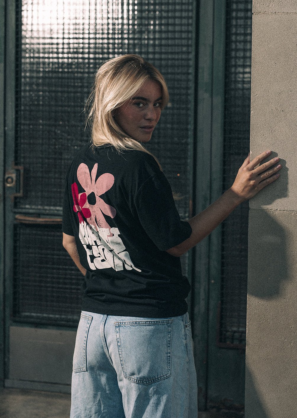 T-shirt Flower - Full Black