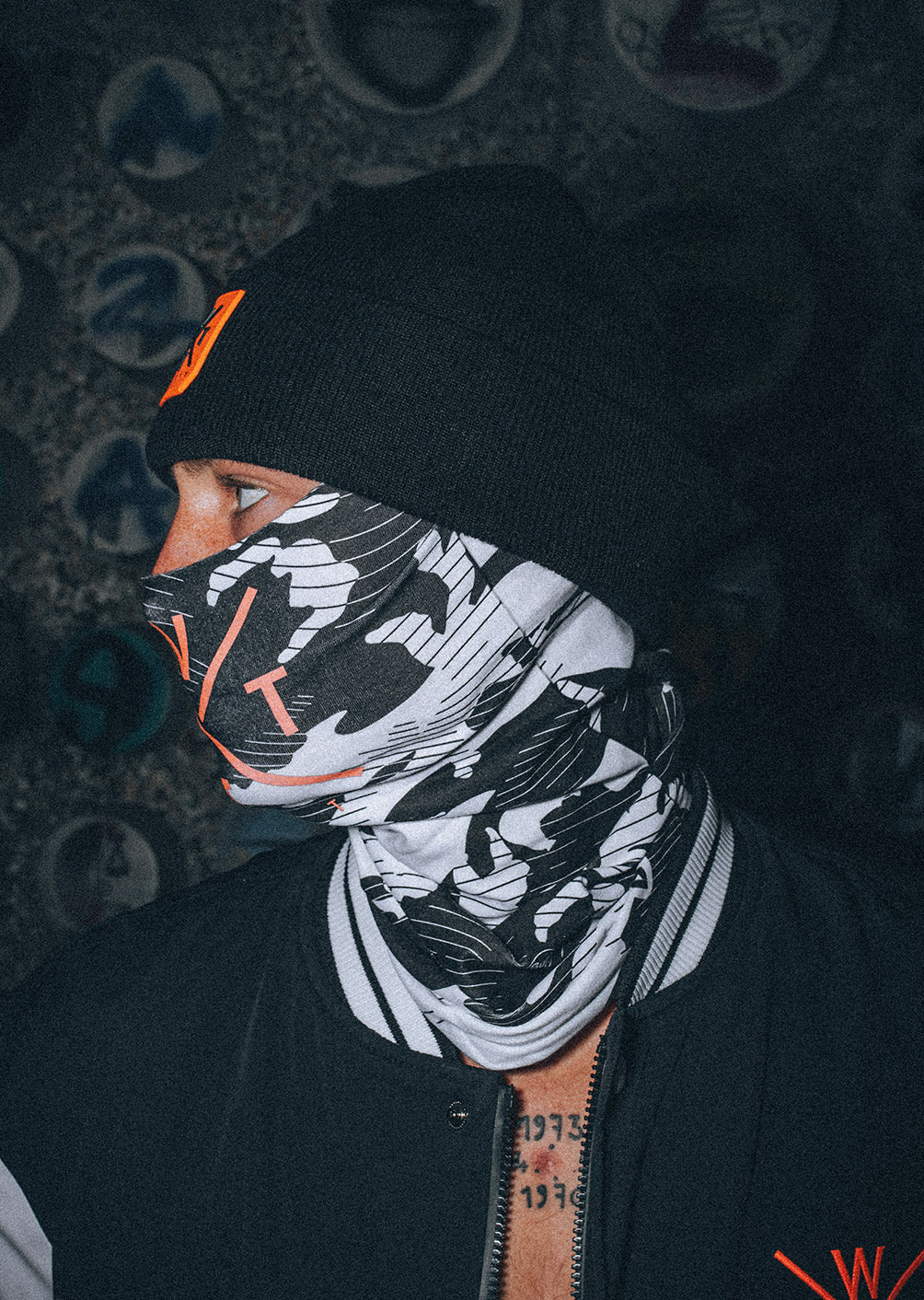 Fox Neck Warmer - White Camouflage