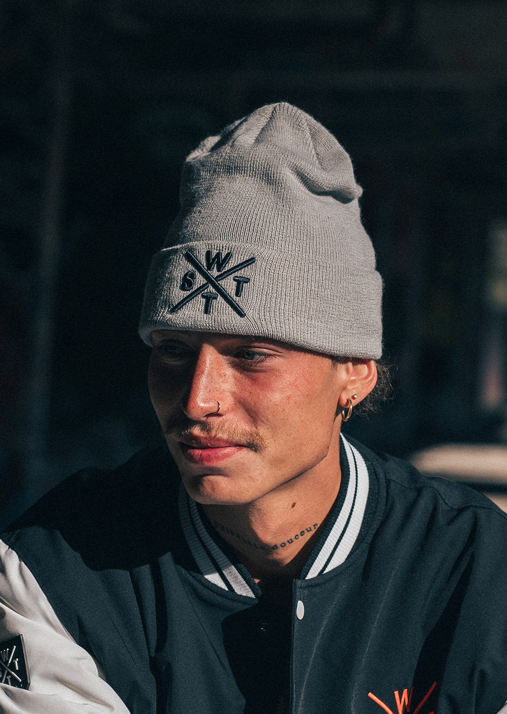 Piano Beanie - Hellgrau