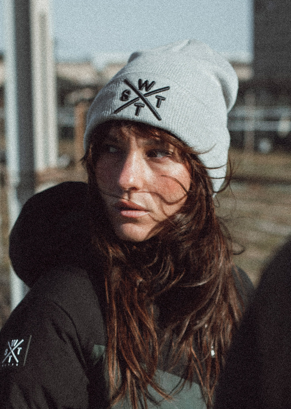 Piano Beanie - Hellgrau