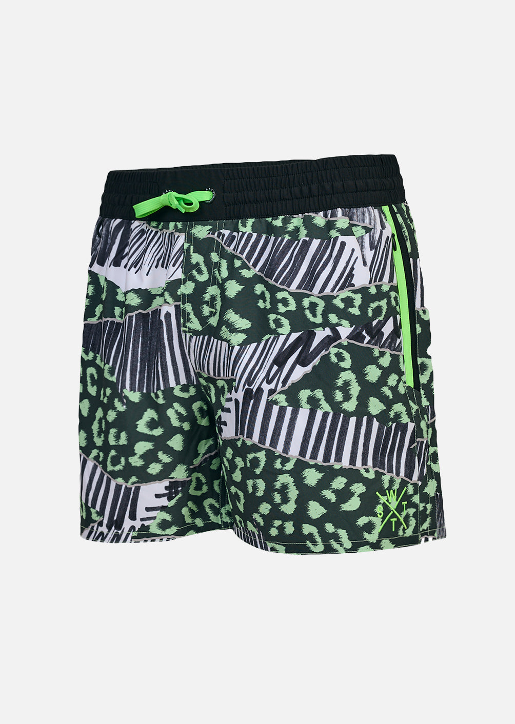 R-Sunrise Swim Shorts - Doodle Fury Green