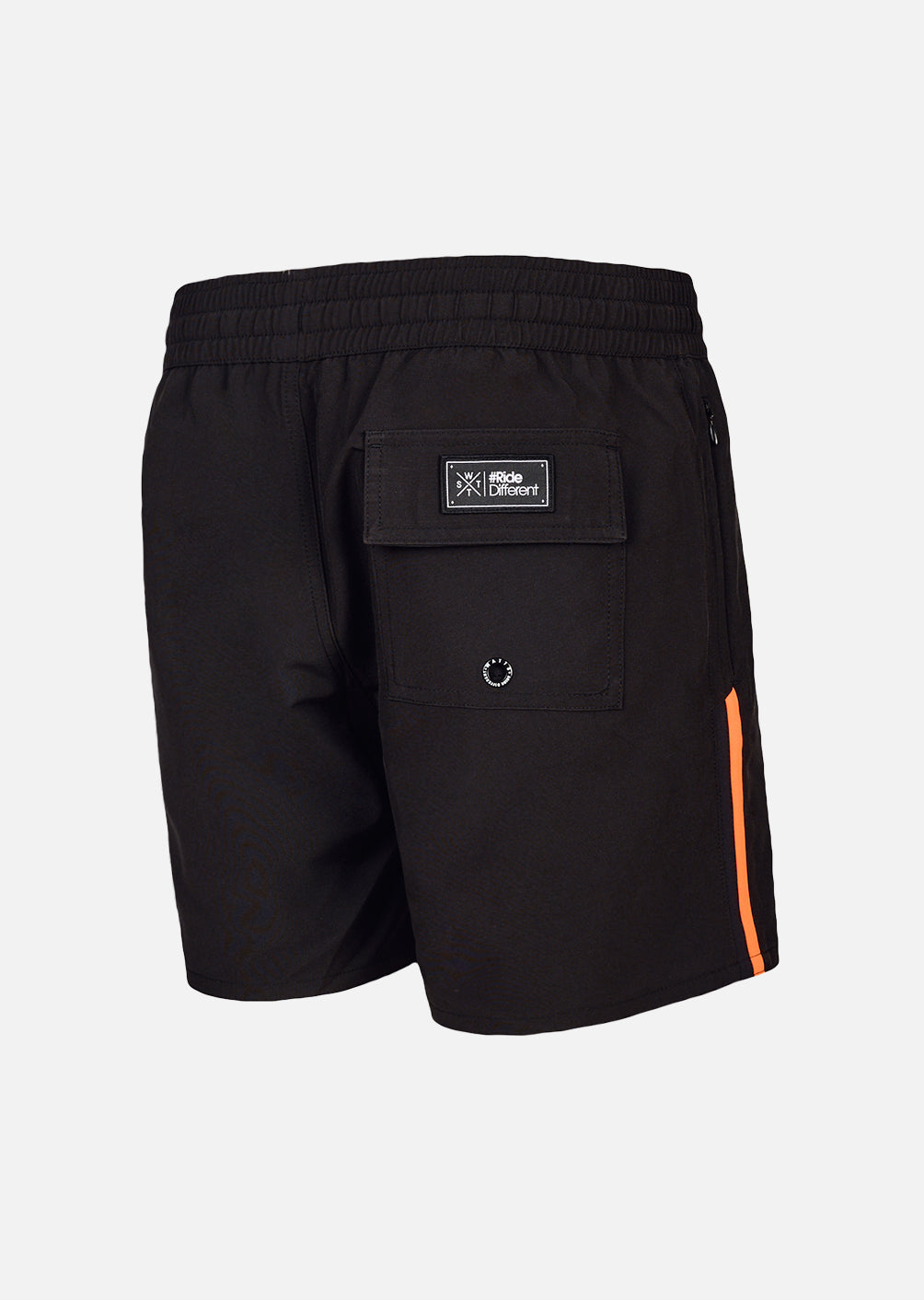 R-Xmalibu Swim Shorts – Black / Fluorescent Orange