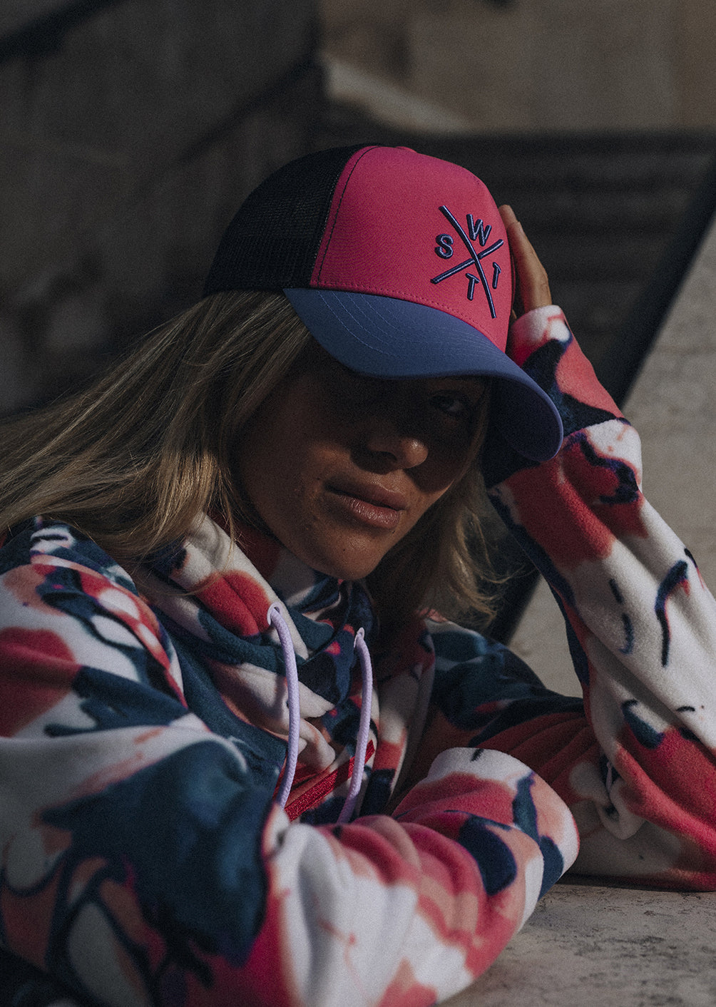 R-Tribe Cap - Hot Pink / Bleached Denim