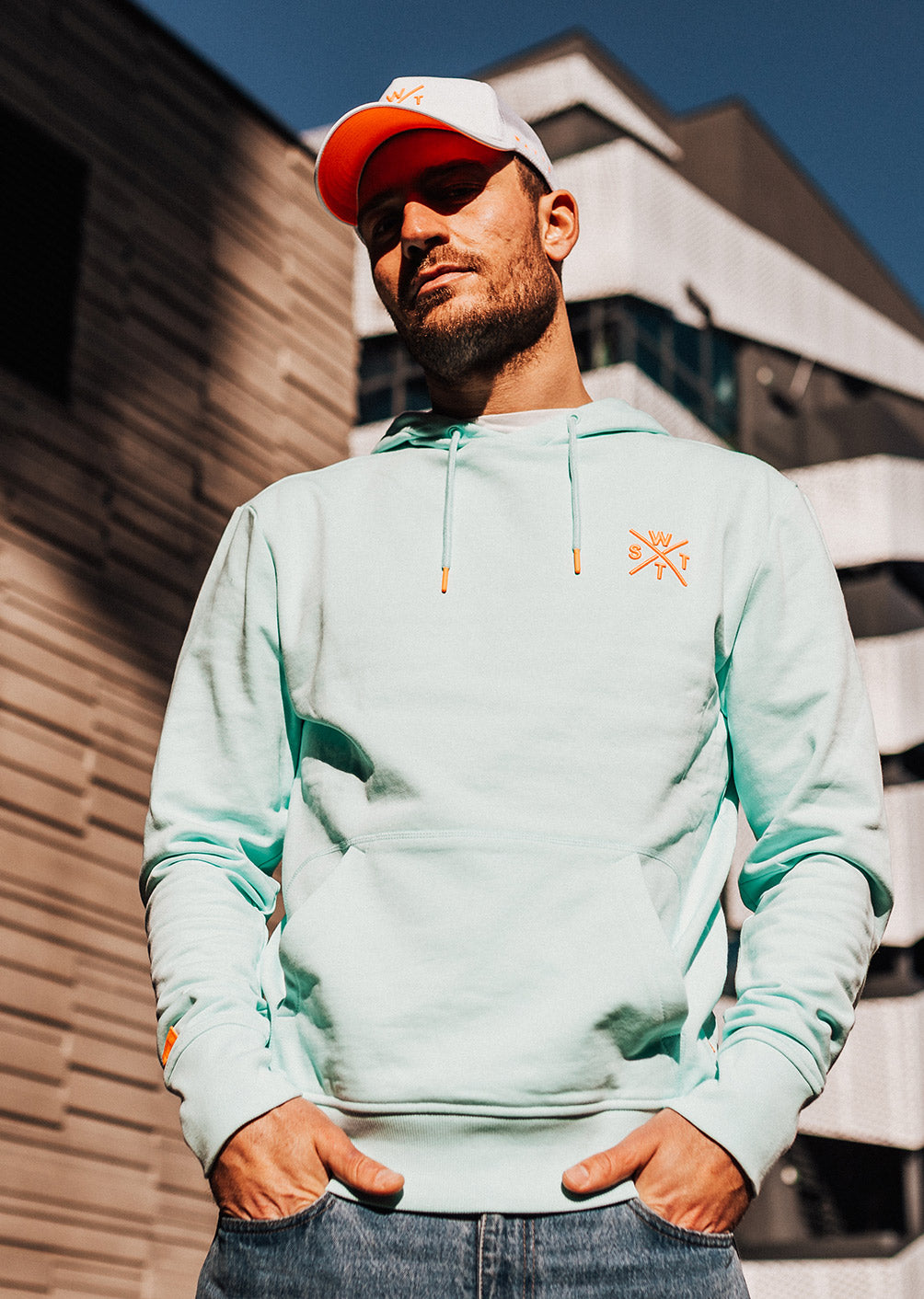 Sweat Hoodie Sprays - Bleu Clair