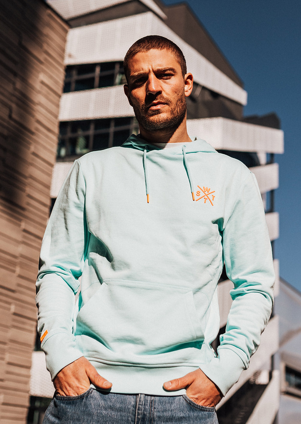 Sweat Hoodie Sprays - Bleu Clair