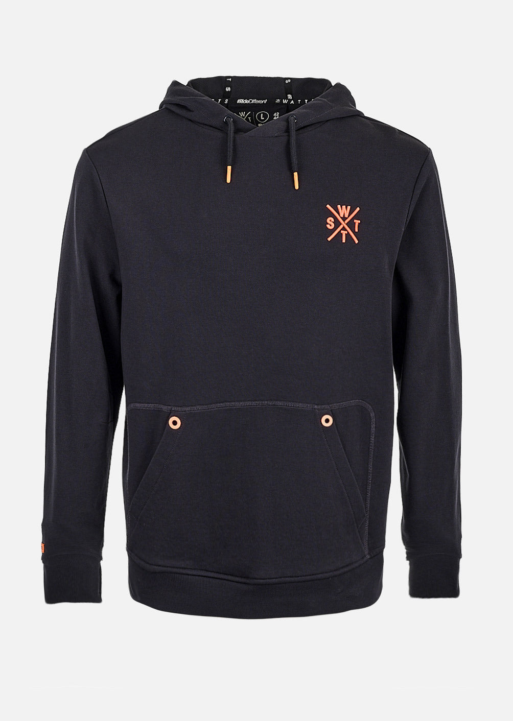 Kapuzenpullover Sprays – Schwarz/Neonorange