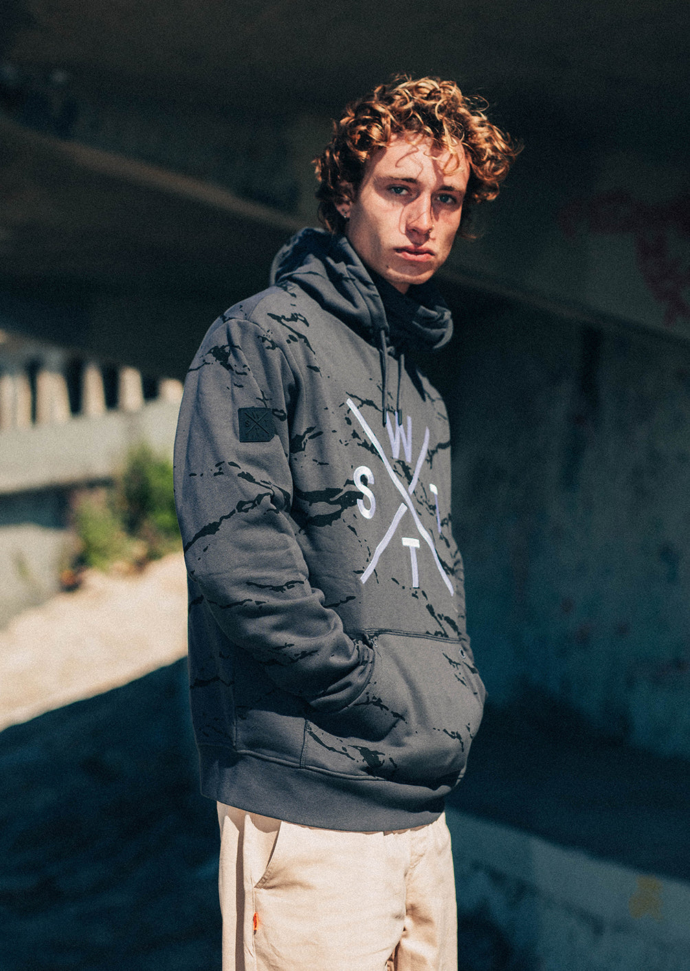 Sweat à capuche Spray - Minimal Camo Dark Iron