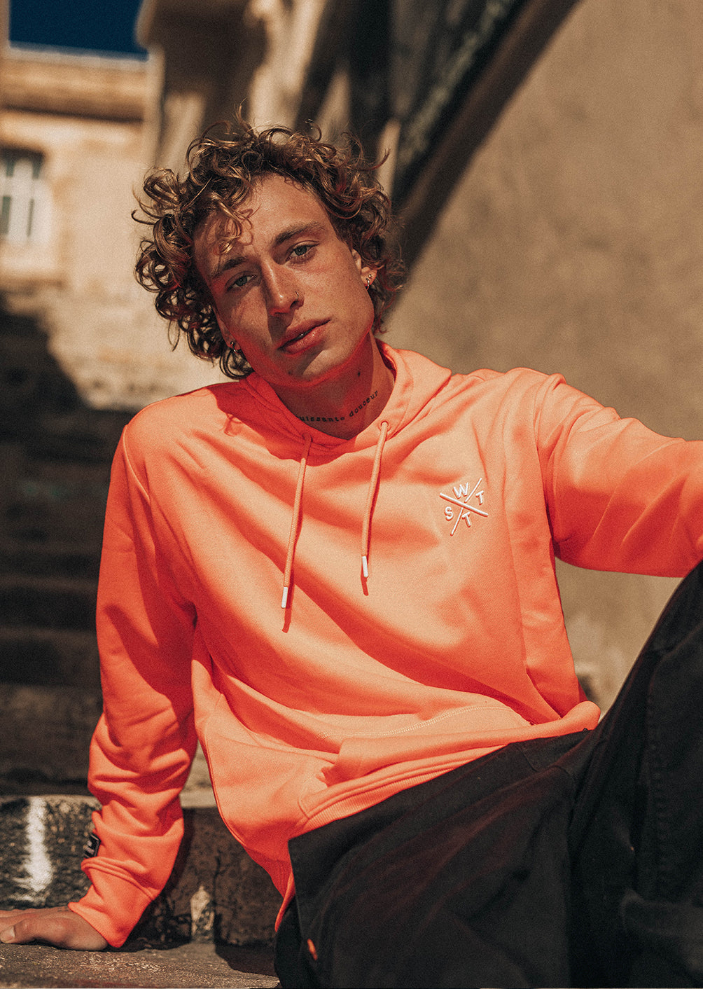 Kapuzenpullover Sprays - Fluo Pink / Ice Blue