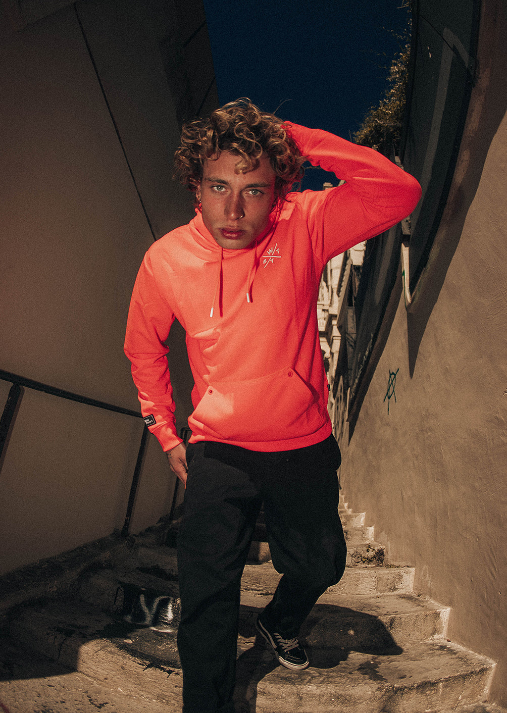 Kapuzenpullover Sprays - Fluo Pink / Ice Blue