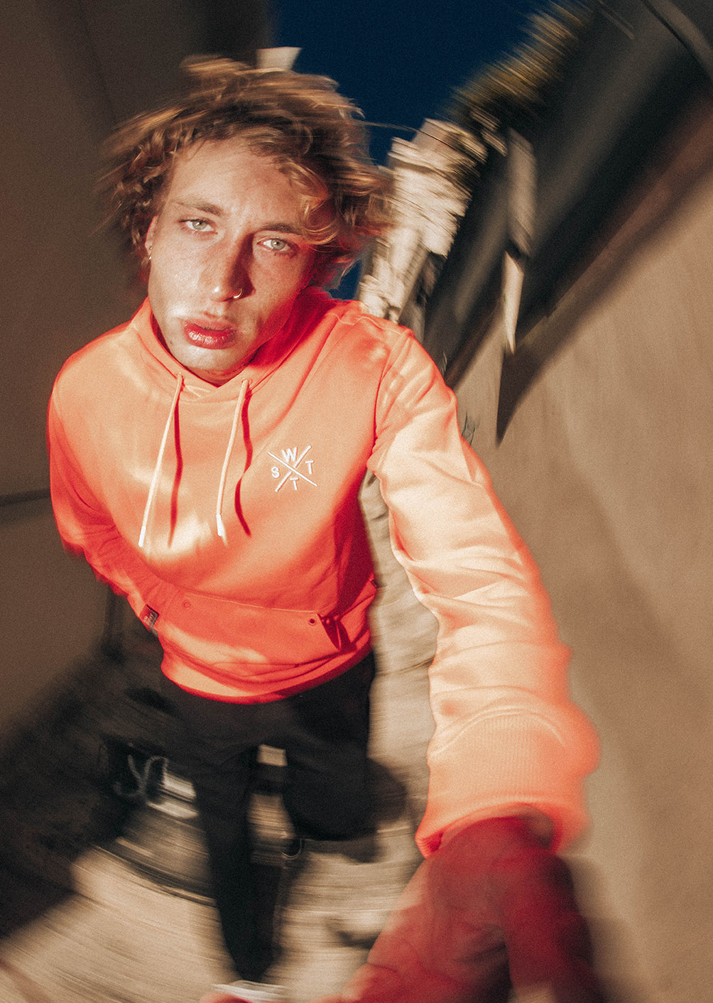 Kapuzenpullover Sprays - Fluo Pink / Ice Blue