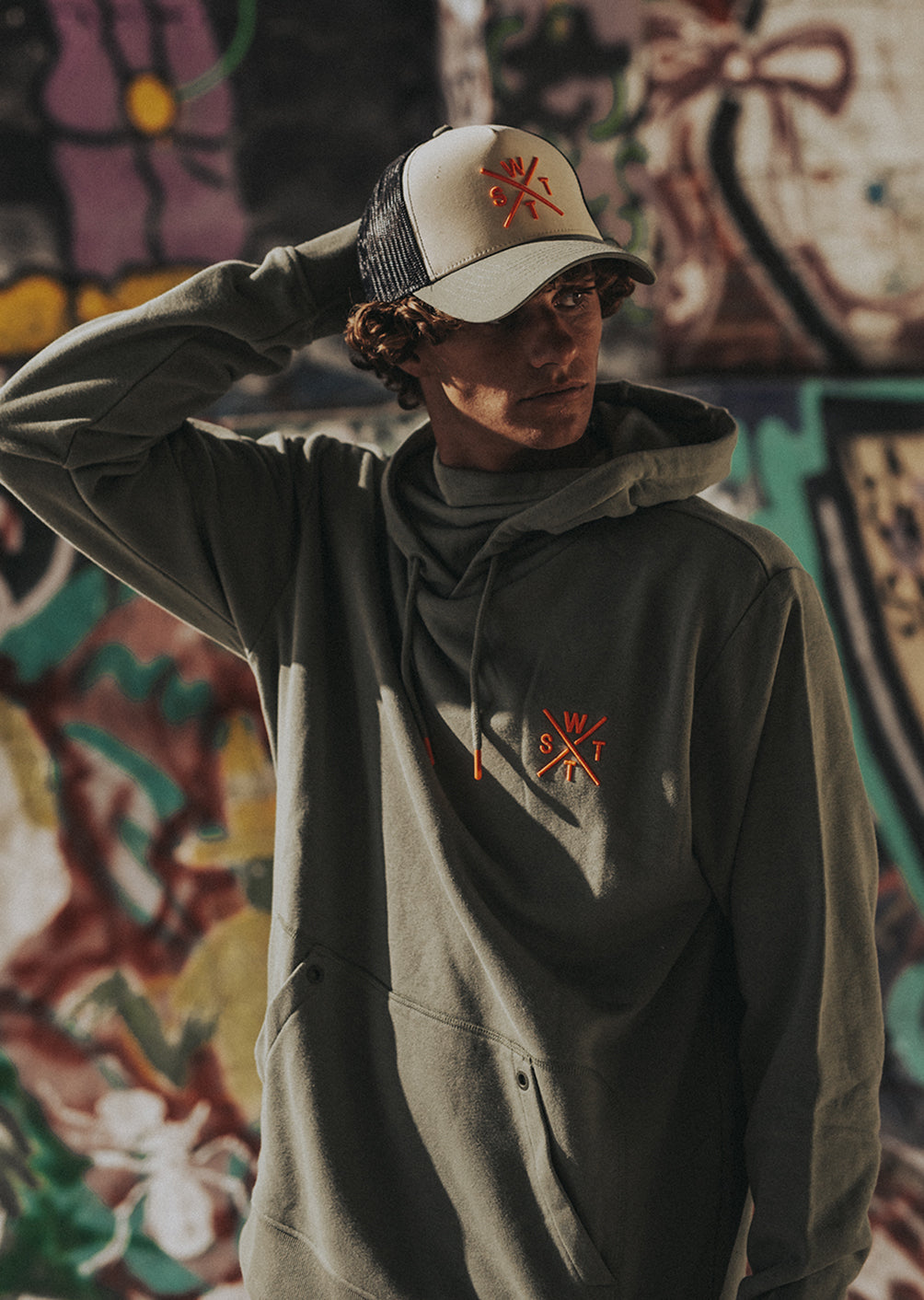 Sweat à capuche X-Turn - Olive