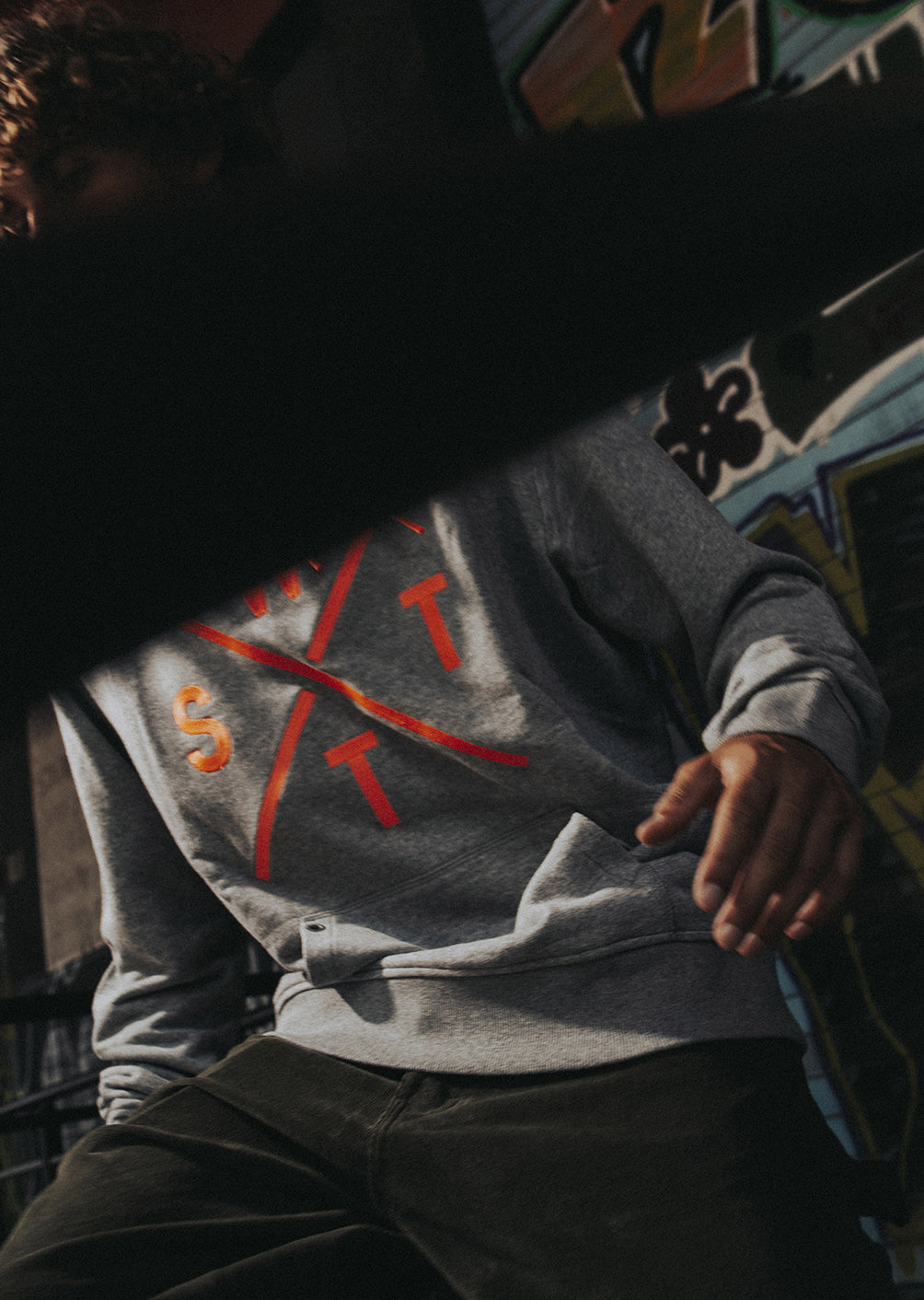 Spray Hoodie - Medium Misty Grey / Orange