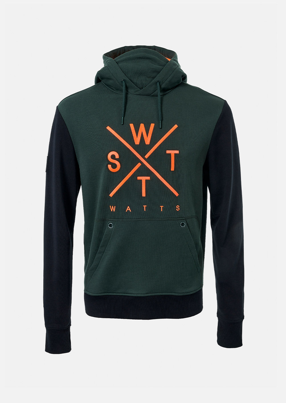 Sweat à capuche Spray Junior - Vert Sapin et Orange Fluo