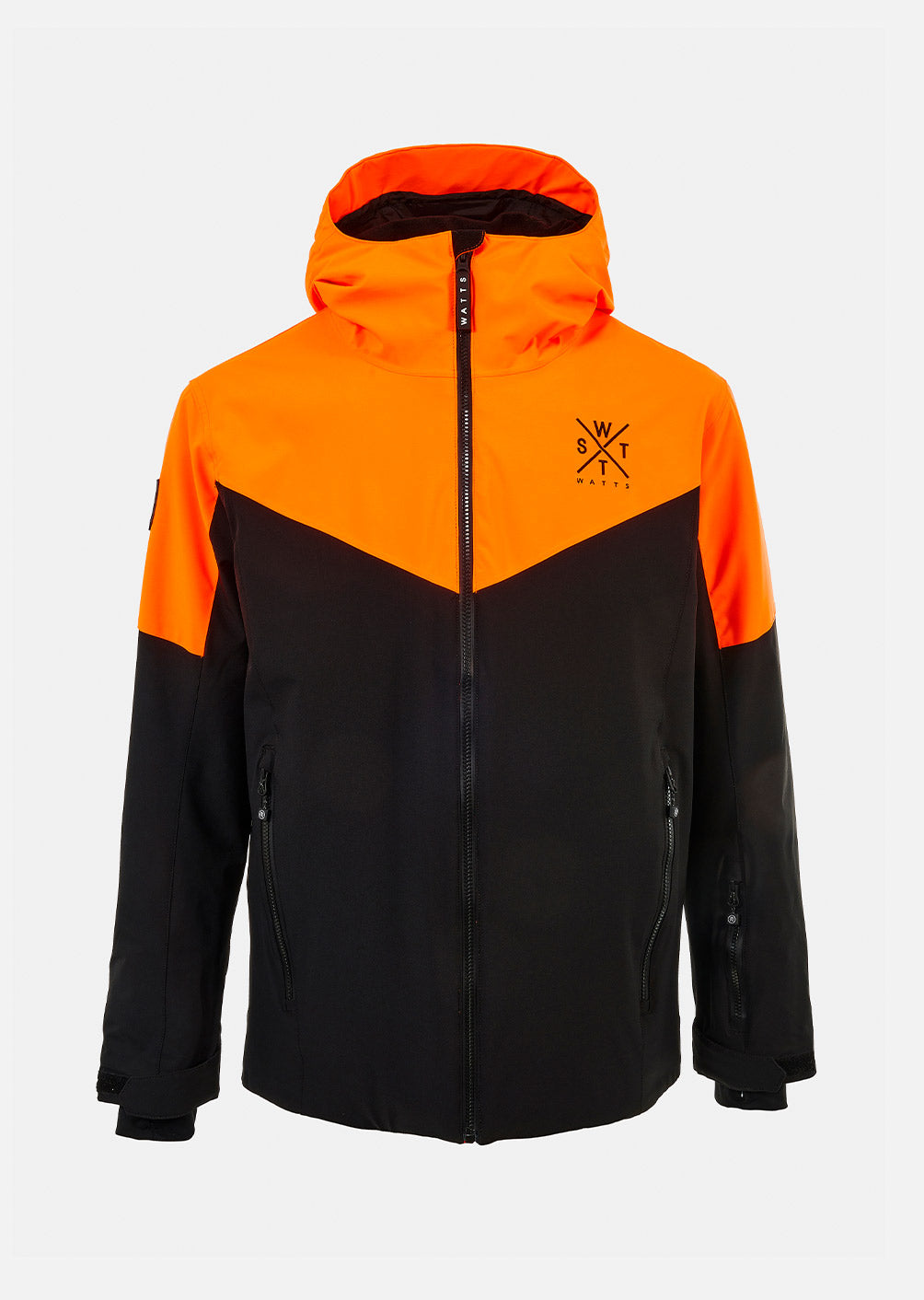 Storm Skijacke – Schwarz und fluoreszierendes Orange