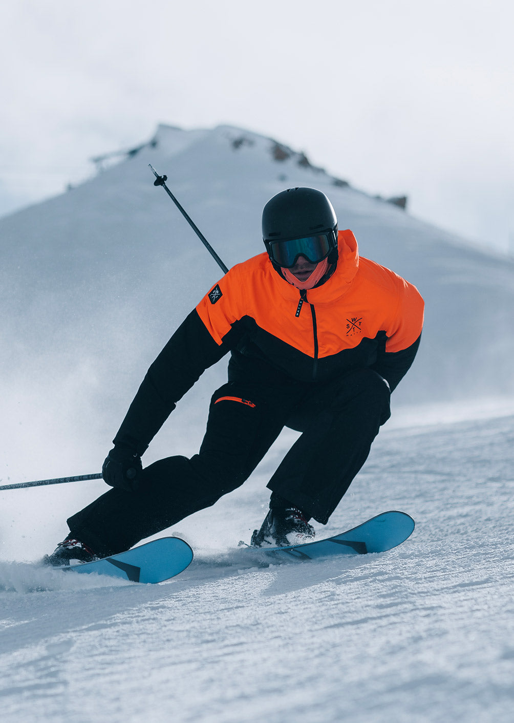 Storm Skijacke – Schwarz und fluoreszierendes Orange