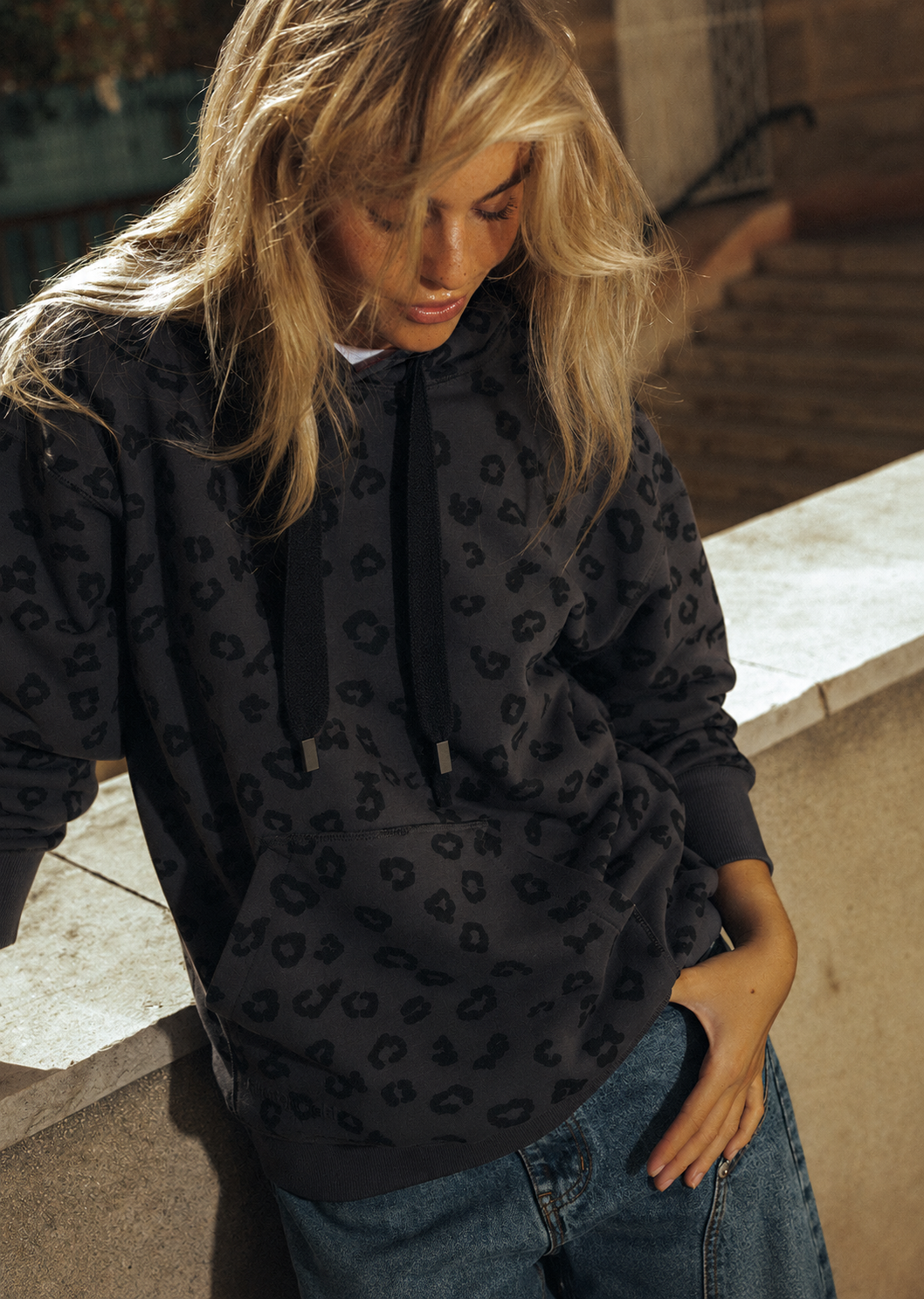 Sweat à capuche Tyers - Leopard Dark Iron