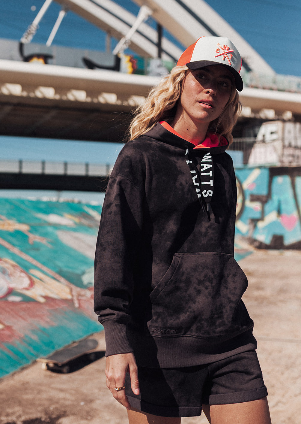 Sweat à capuche Tyers - Tie and Dye Noir