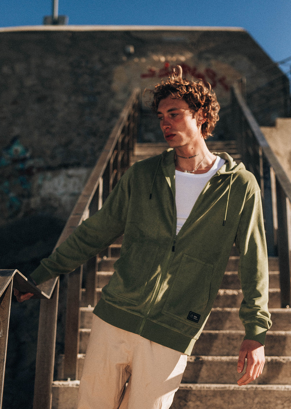 Sweat zip capuche Upward - Olive