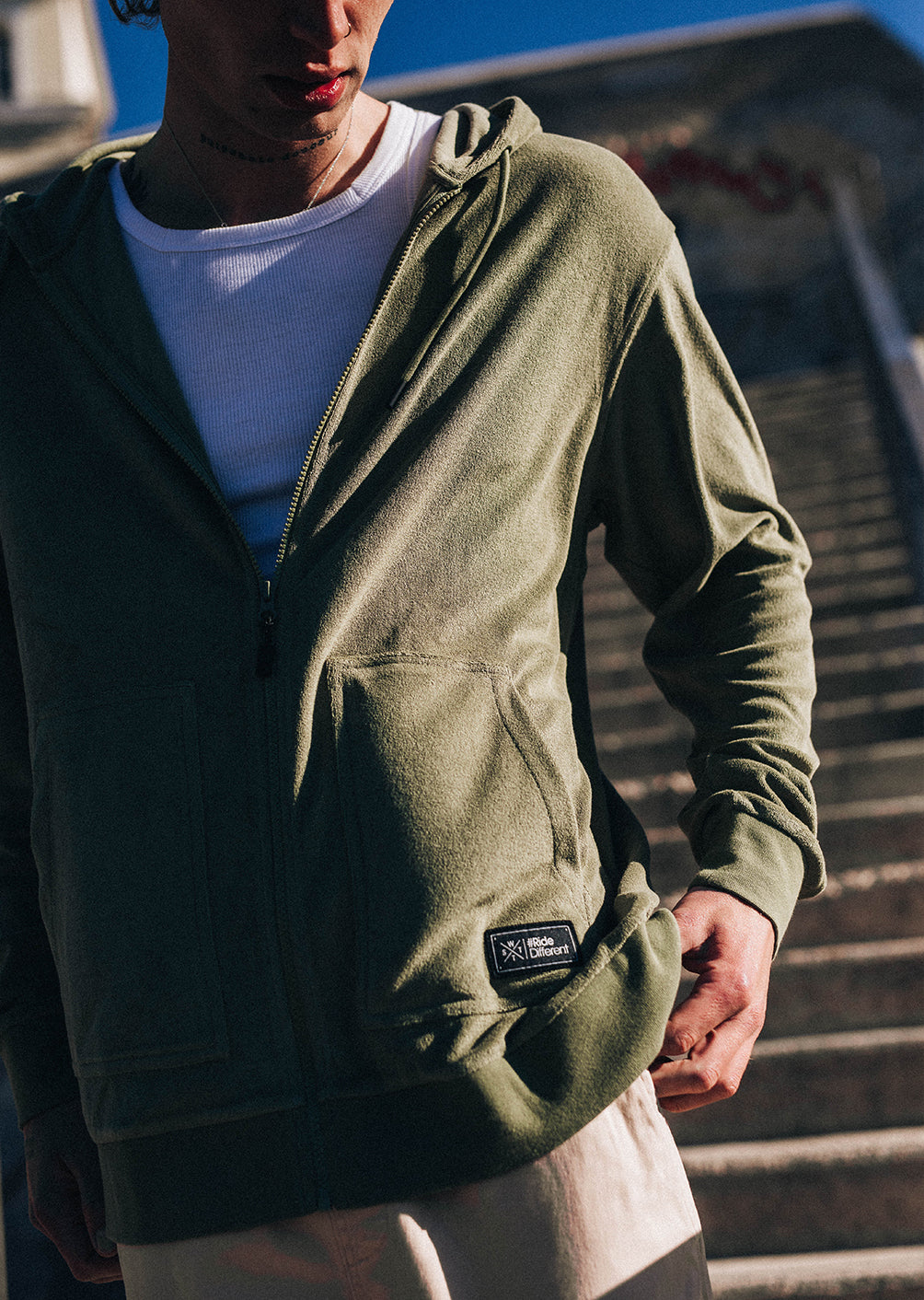 Sweat zip capuche Upward - Olive