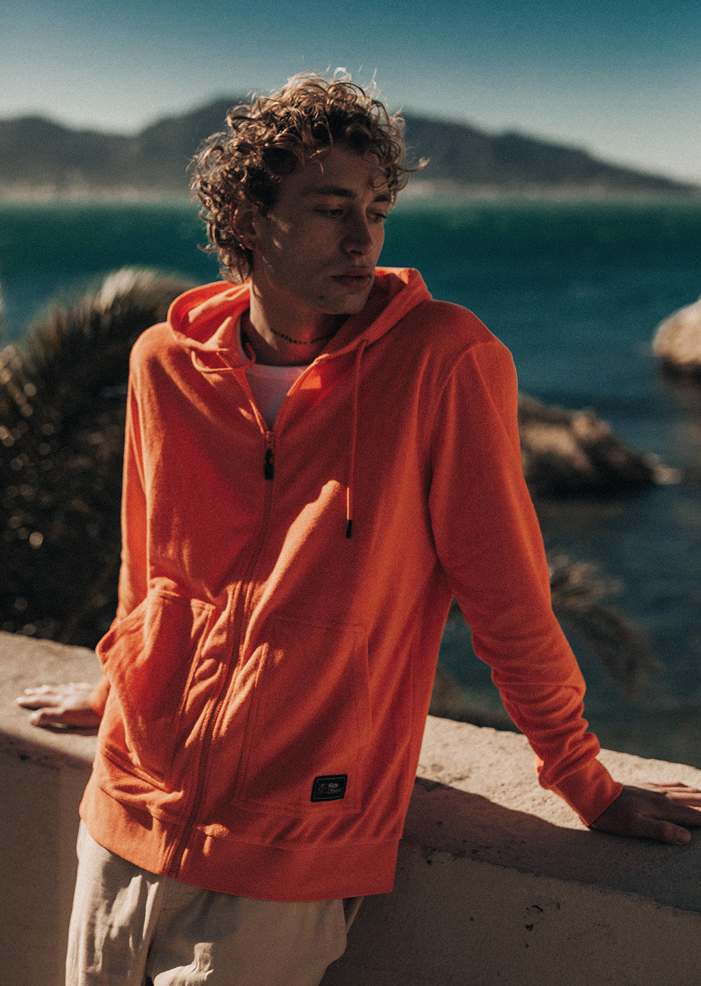 Sweat zip capuche Upward - Orange Corail