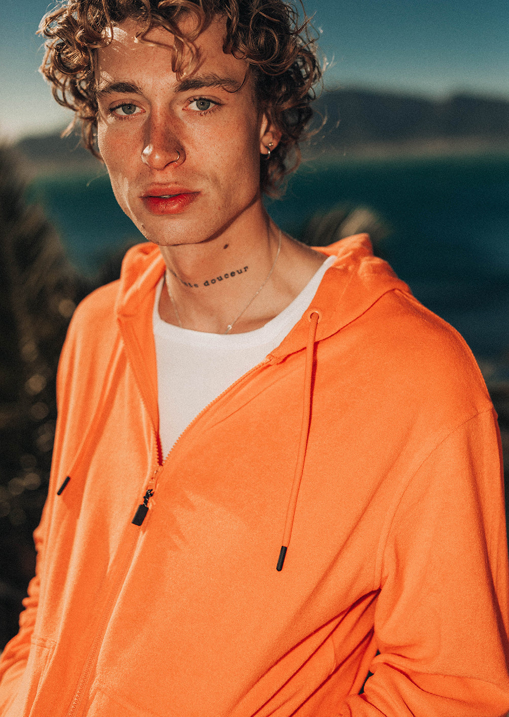 Sweat zip capuche Upward - Orange Corail