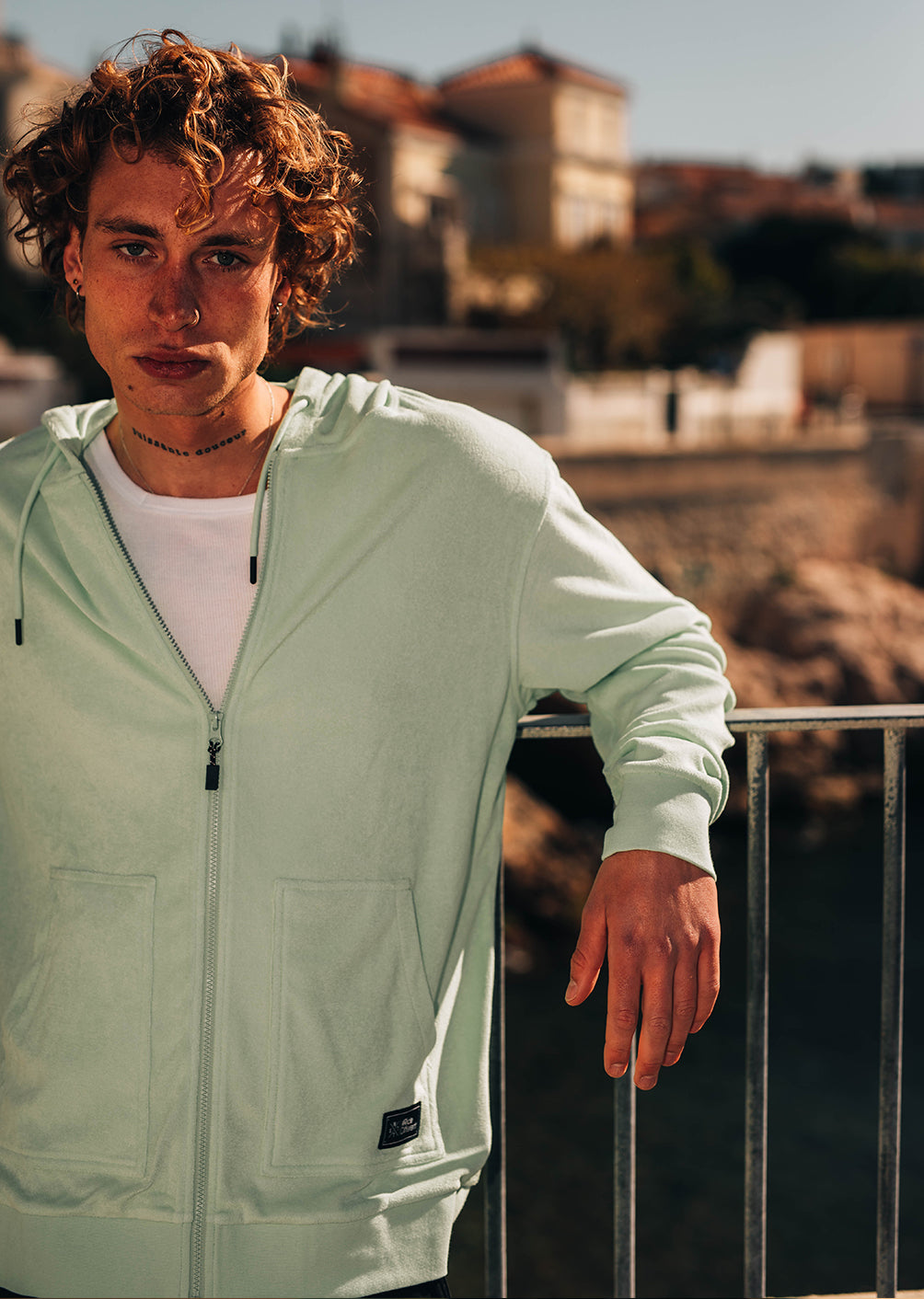 Sweat zip capuche Upward - Vert Pastel
