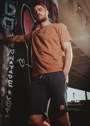 Venice-S Bermuda Shorts - Black and Fluorescent Orange