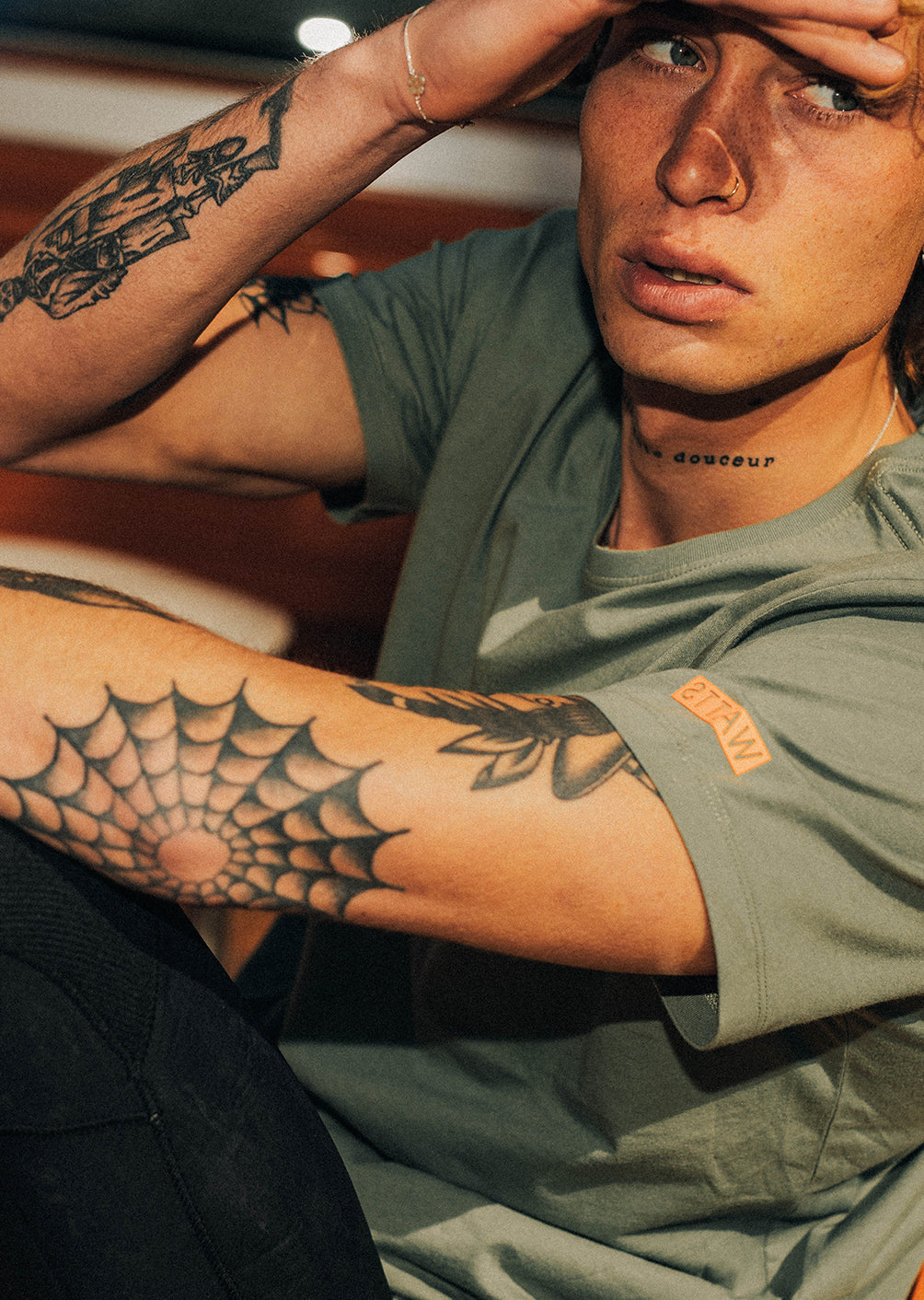 T-shirt Watts01 - Olive / Orange