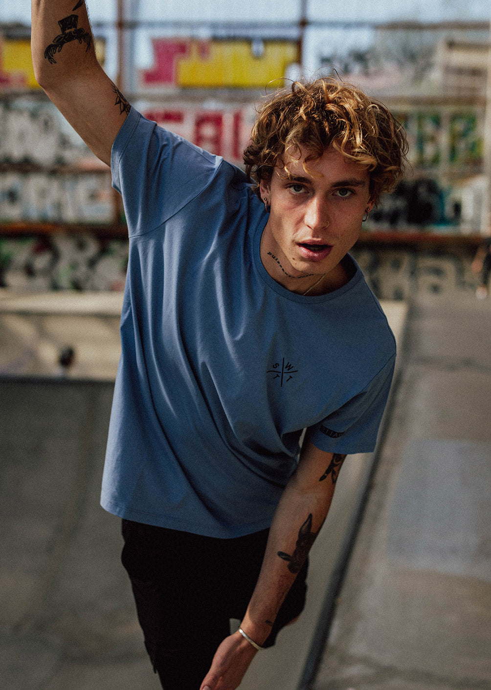 T-Shirt Watts01 - Bleu Gris