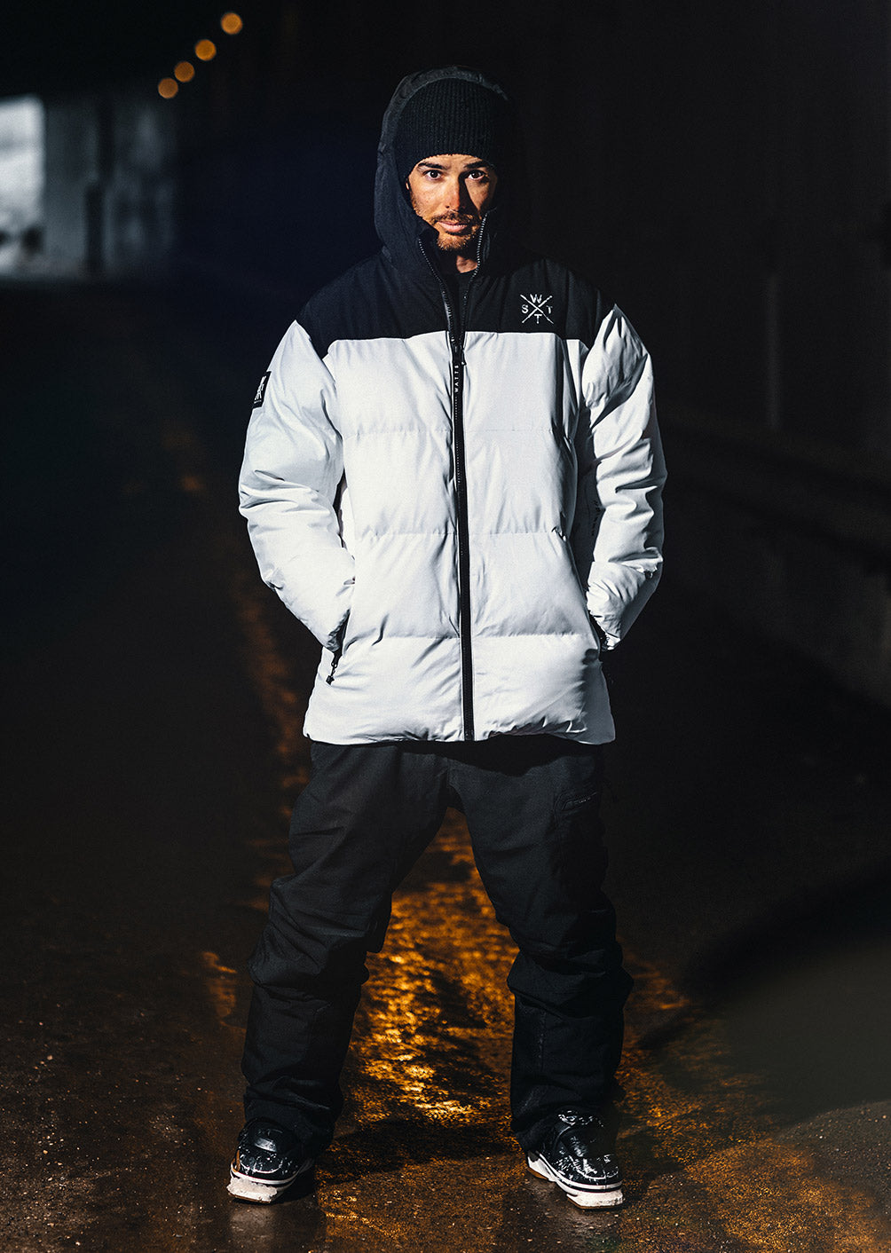 X-Back Technical Down Jacket - Black and White