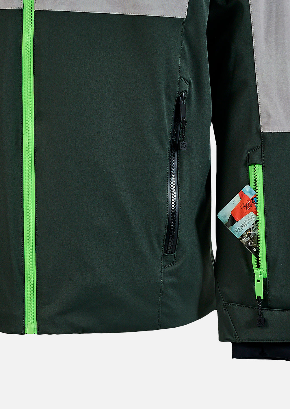 X-Blow Ski Jacket - Tie Dye Grey and Fluorescent Green