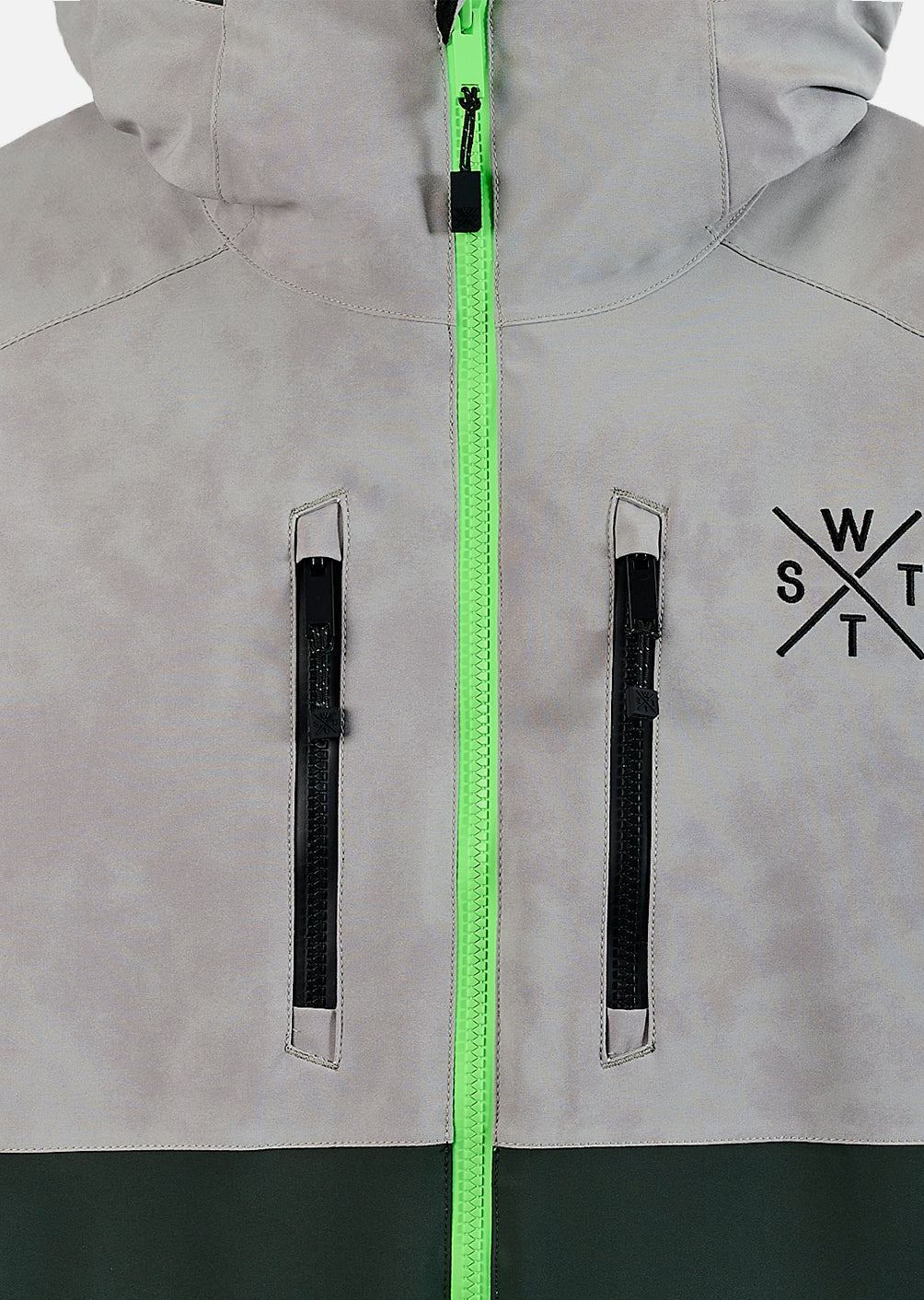 X-Blow Ski Jacket - Tie Dye Grey and Fluorescent Green
