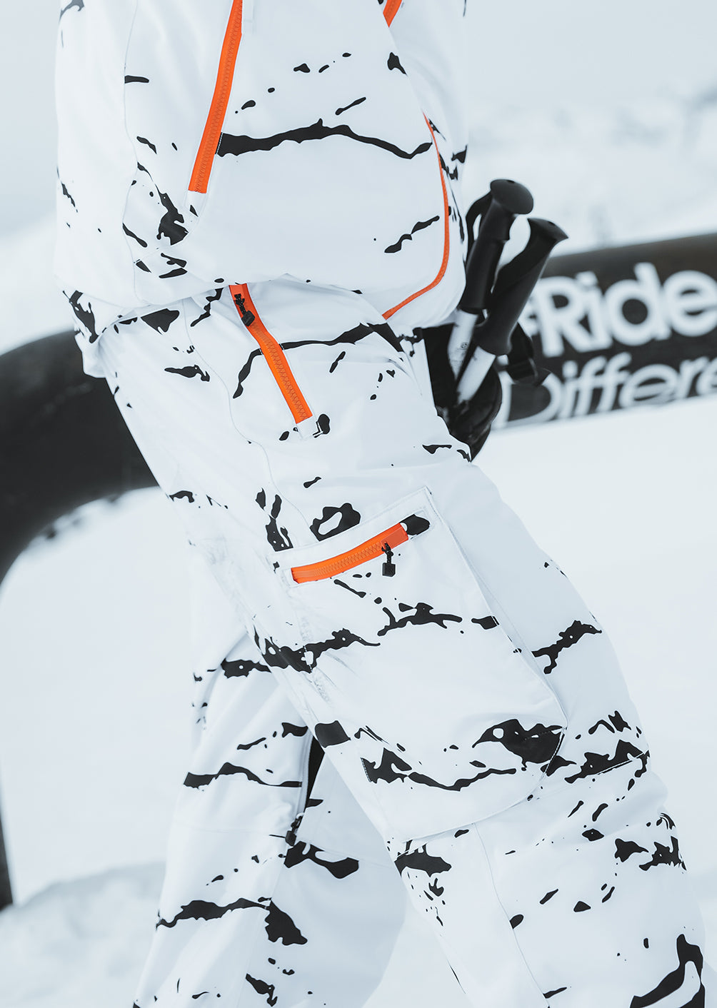 Pantalon de ski X-Grab - Minimal Camo White