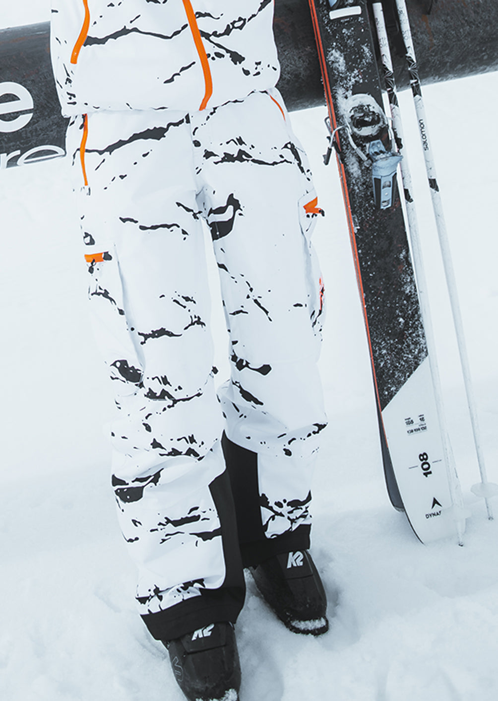 Pantalon de ski X-Grab - Minimal Camo White