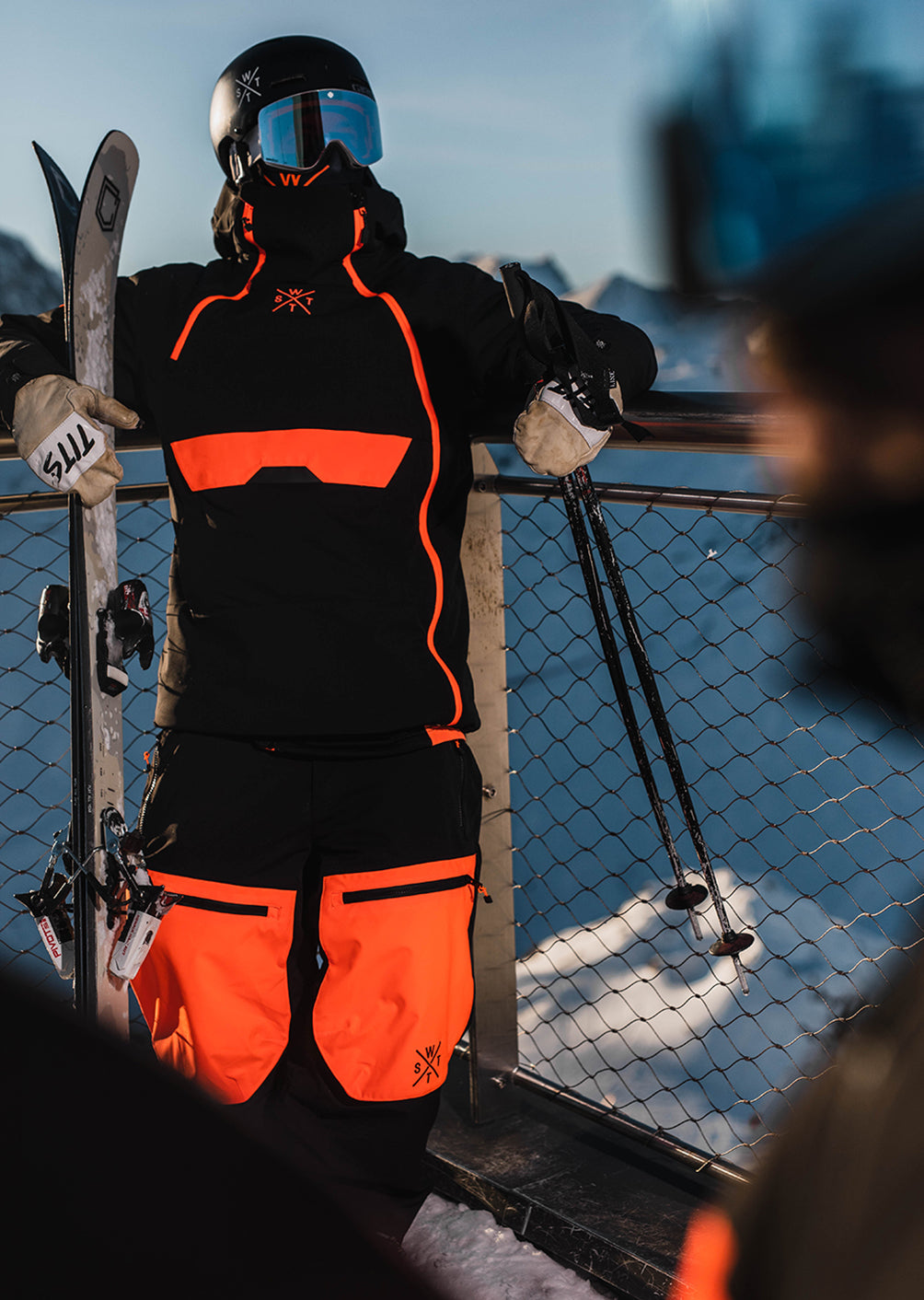 Pantalon de ski X-Gravity - Noir / Orange Fluo