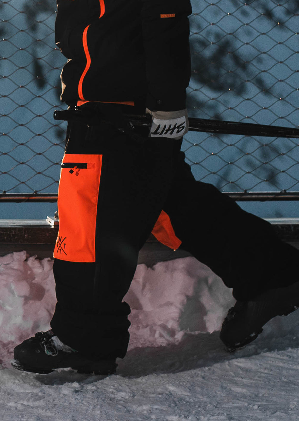 Pantalon de ski X-Gravity - Noir / Orange Fluo