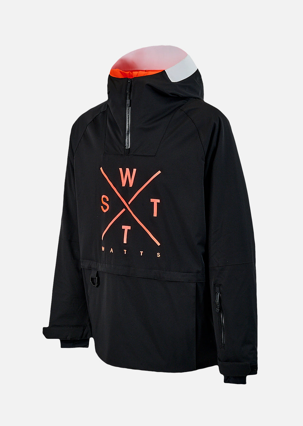 X-Metod Junior Ski Jacket - Black and Fluorescent Orange