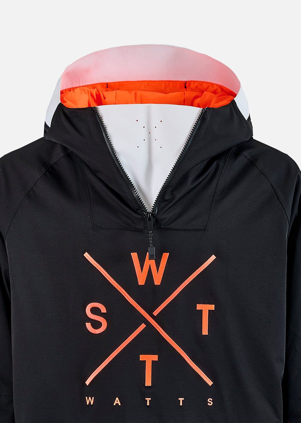 X-Metod Junior Ski Jacket - Black and Fluorescent Orange