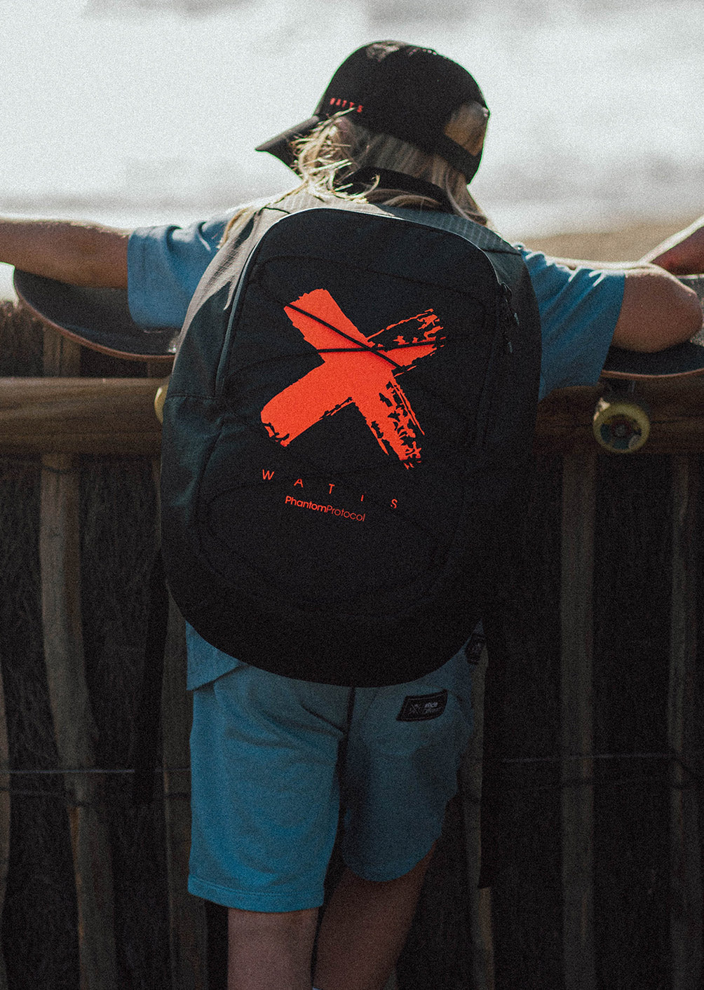 Rucksack X-Over - Schwarz und Orange Fluor