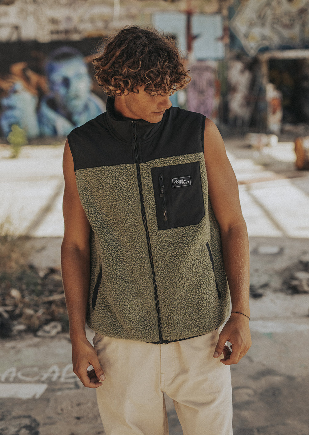 Veste polaire sans manches X-Raw - Olive
