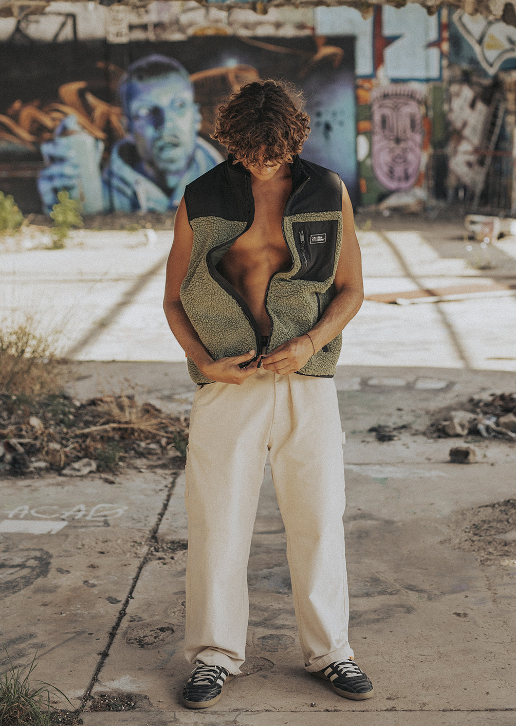 Veste polaire sans manches X-Raw - Olive