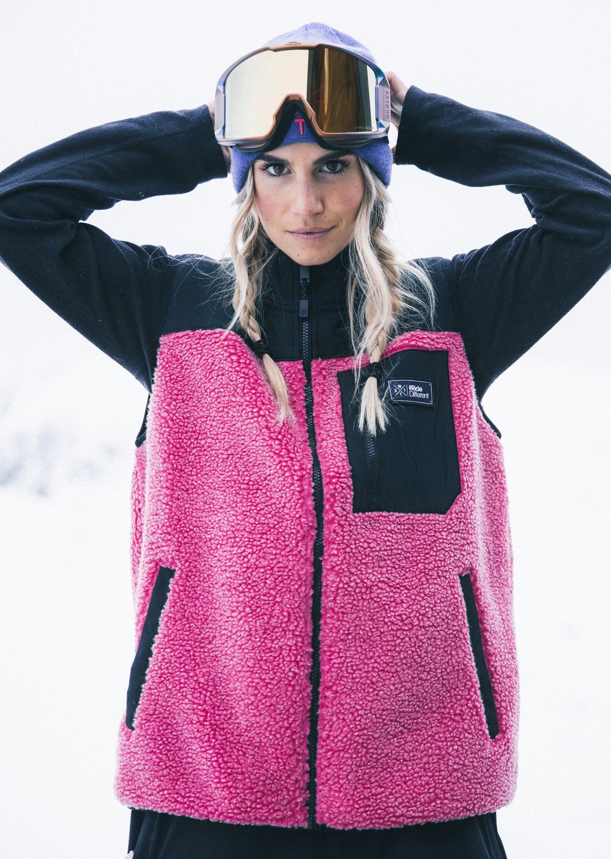 Veste polaire sans manches X-Raw - Hot Pink