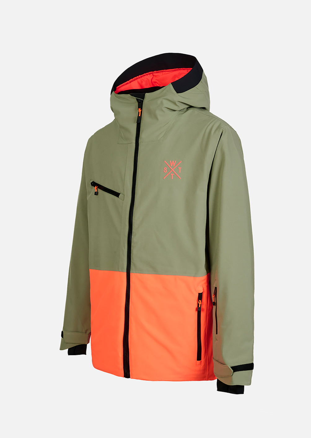 X-Temper Ski Jacket - Olive / Neon Orange
