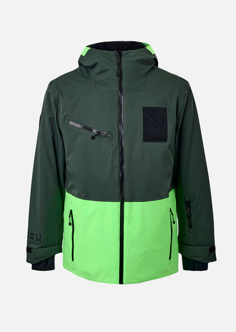 X-Temper Ski Jacket - Fir Green and Fluorescent Green