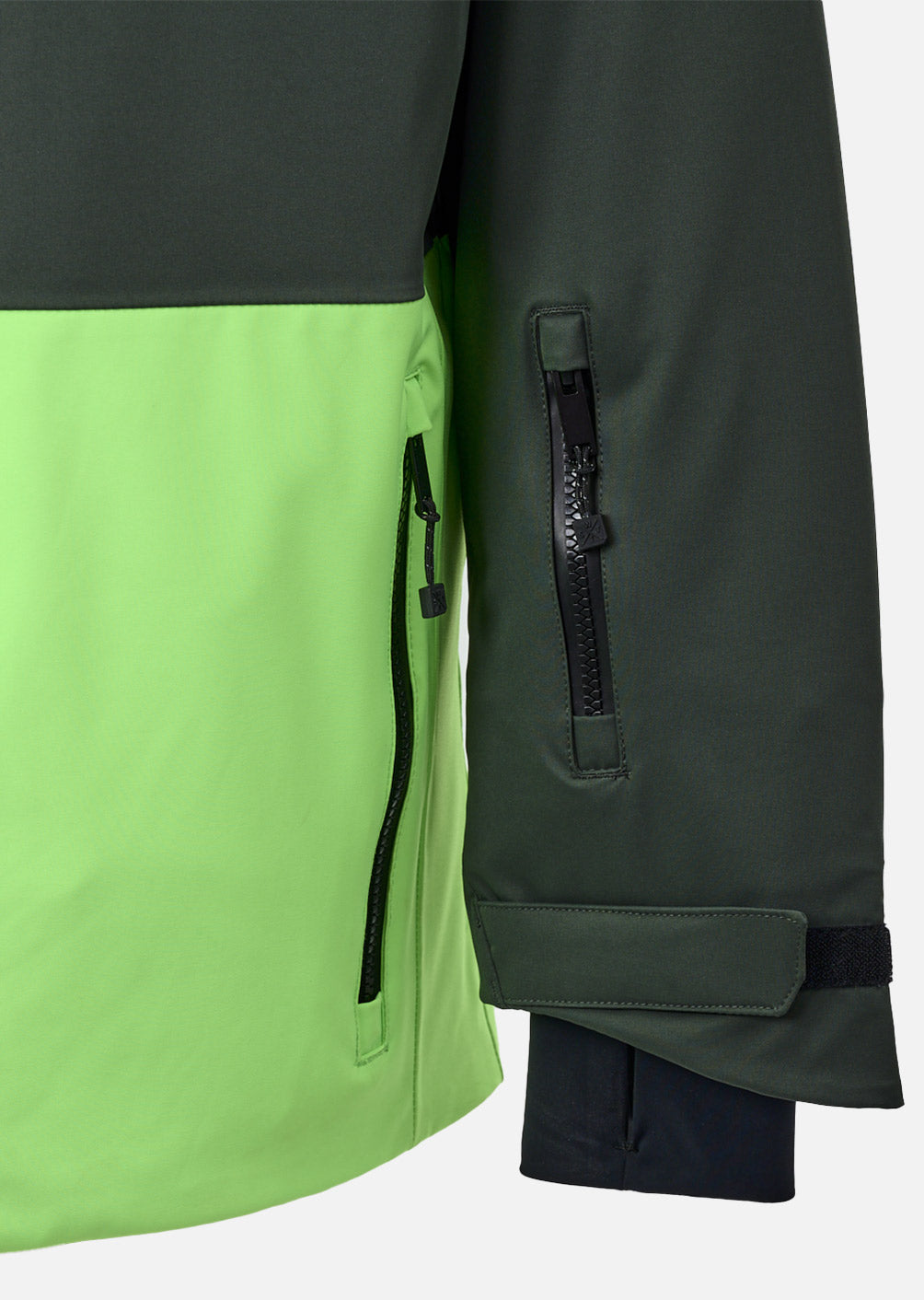 X-Temper Ski Jacket - Fir Green and Fluorescent Green